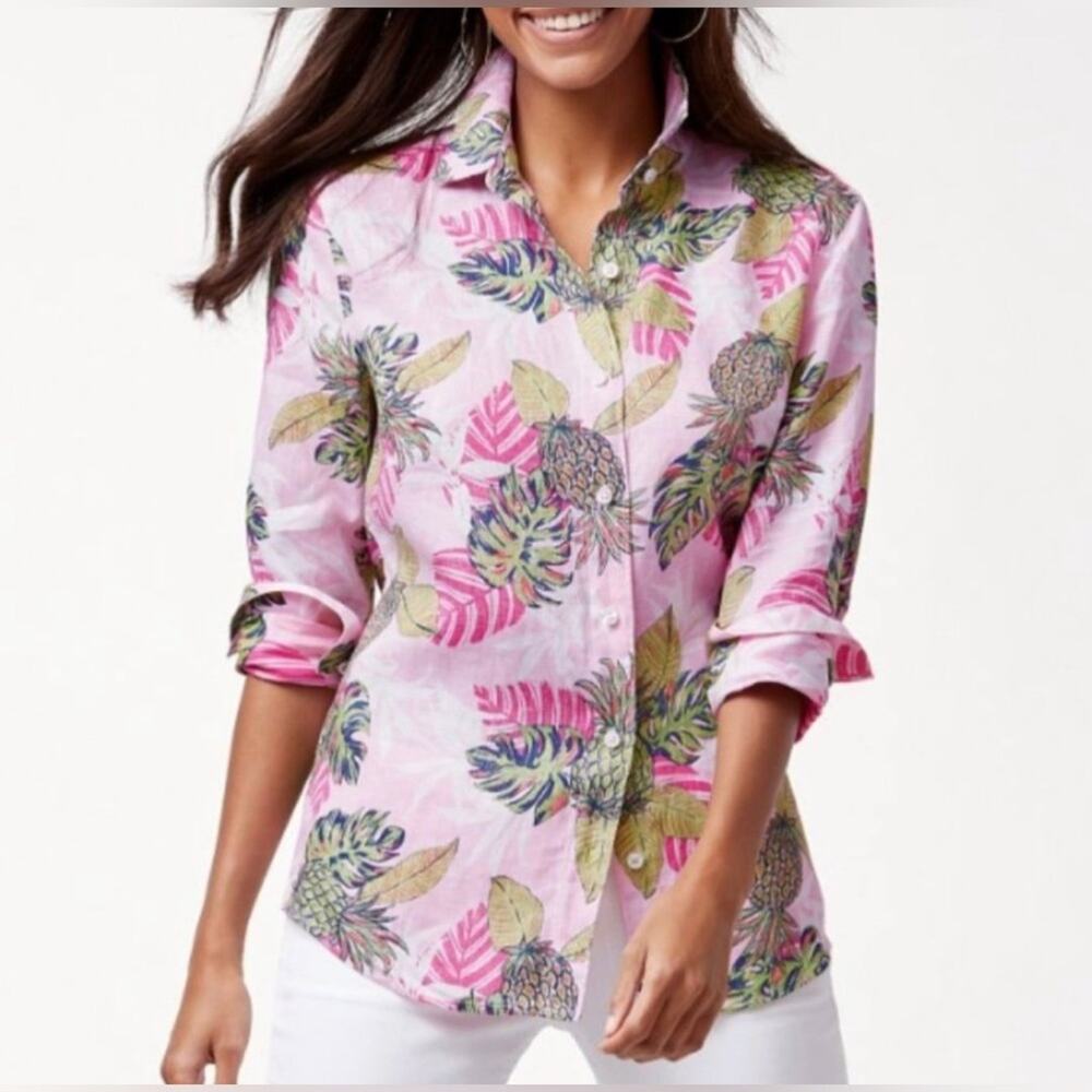 Tommy Bahama Pink Floral Button Down Shirt